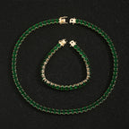 Multi-Color CZ Chain Bracelet Necklace Set 6mm 50cm