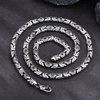 Vintage Byzantine Chain Choker Necklace & Bracelet — Silver-Tone