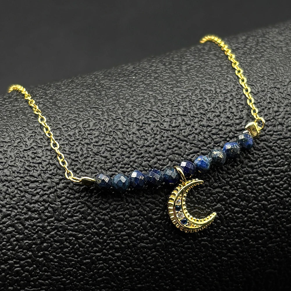 925 Silver Crescent Moon Pendant — Silver