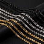Punk Style Double Woven Six Sided Cuban Chain Stainless Steel Necklace Basic Hip Hop Men's Necklace Fashion Jewelry Accessories