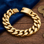 17mm Curb Link Chain Bracelet — Stainless Steel