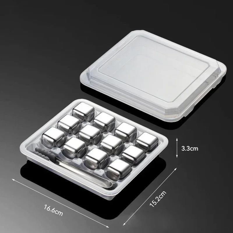 Reusable Whiskey Stones Stainless Steel Ice Cubes Quick-Freeze Wine Cooler Food Grade Metal Pellets Beer Cooler Bar