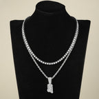 Iced Out Jesus Pendant Rope Tennis Set