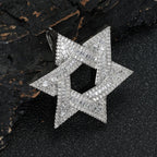 Iced Out Hexagram Pendant Stainless Steel