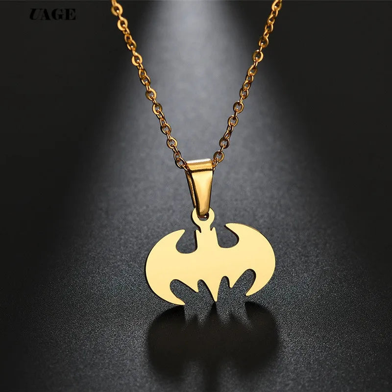 Gothic Bat Stainless Steel Pendant Necklace