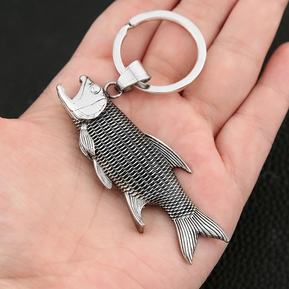 Fish Keychain — Silver Stainless