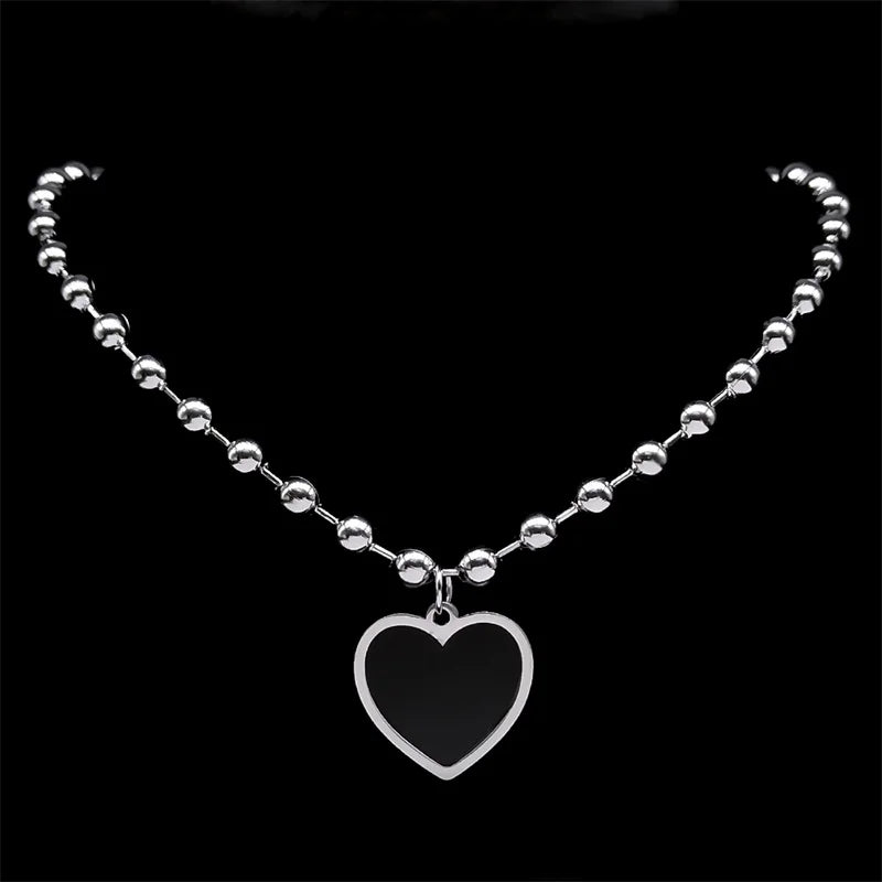 Gothic Heart Steel Pendant Punk Egirl Korean Kpop
