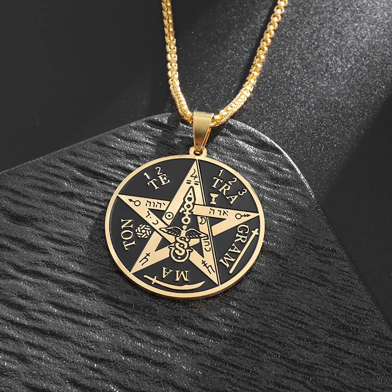 Celtic Witch Knot Pendant Necklace — Steel