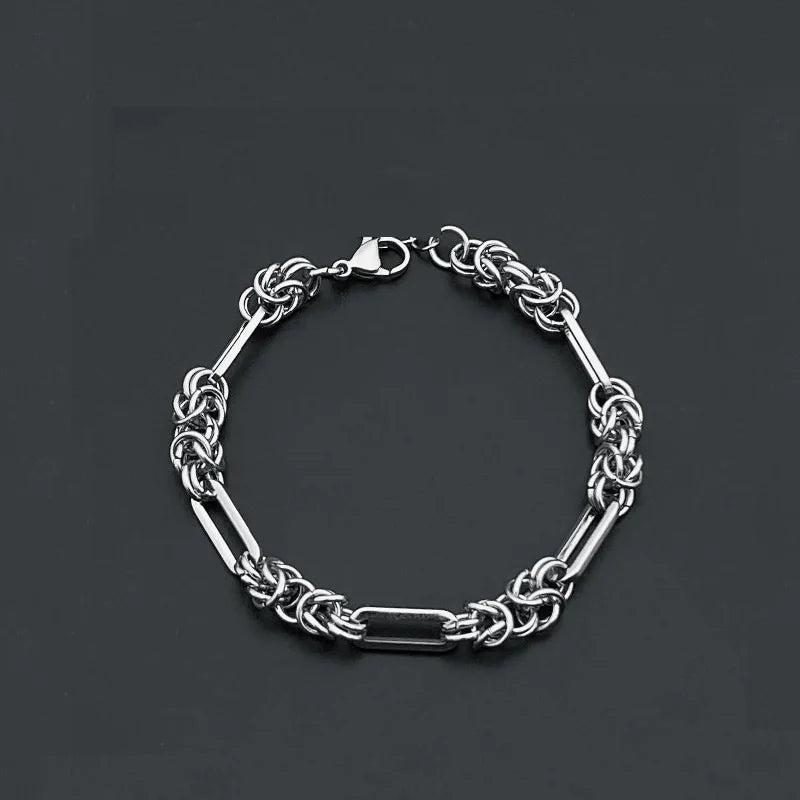 Byzantine Chain Bracelet — Simple Aesthetic, 316L Stainless Steel