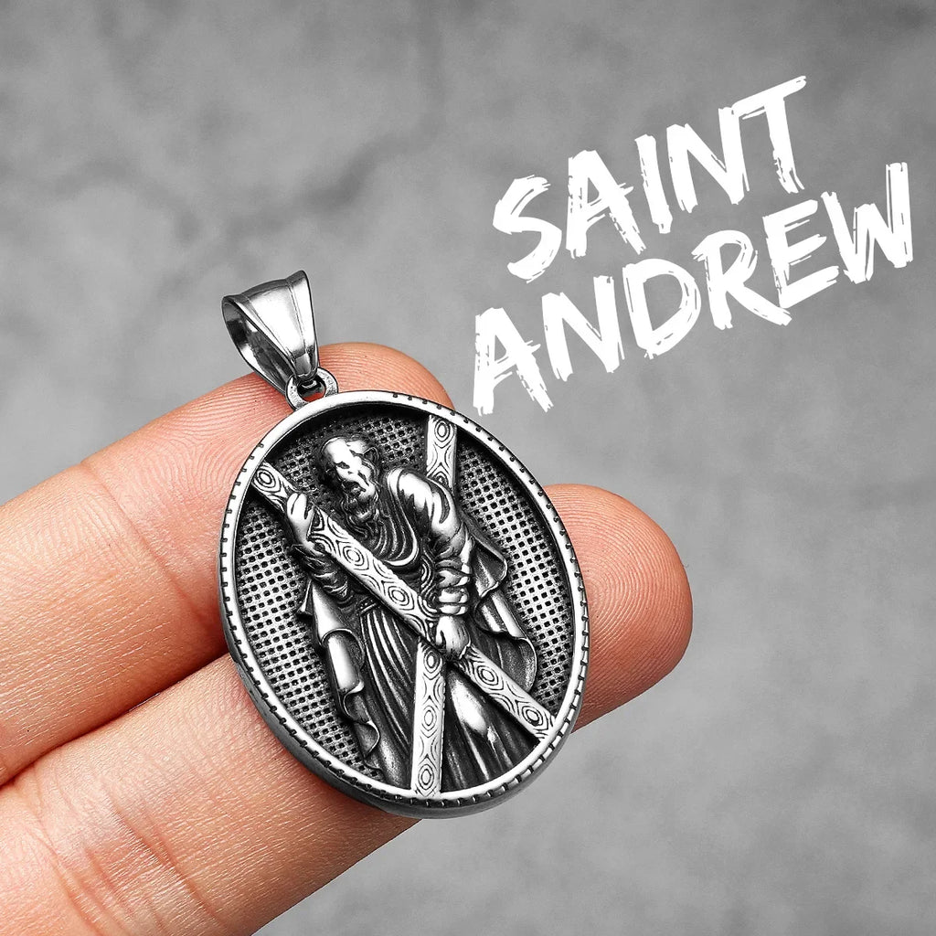 Holy Family Pendant — Stainless Steel