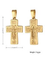 Russian Orthodox Crucifix Cross Pendant — Stainless Steel