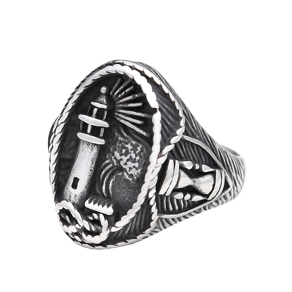 Fashion Punk Vintage Skull Ring Stainless Steel Gothic Biker Ring For Men Women Unique Viking Amulet Jewelry Gift