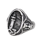 Fashion Punk Vintage Skull Ring Stainless Steel Gothic Biker Ring For Men Women Unique Viking Amulet Jewelry Gift