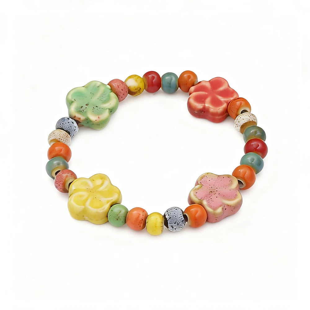Rope Ceramic Bead Bracelet — Stainless Steel