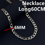Andara Luxury 925 Sterling Silver Gold Plated 6mm One to One Necklace, Unisex Engagement Accessories Jewelry 45-60cm