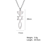 Star of David & Menorah Jewish Pendant Necklace — Stainless Steel