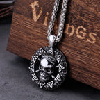 Viking Celtic Skull Pendant Necklace — Stainless