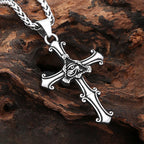 Cross Horus Eye Steel Pendant Vintage Egyptian