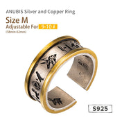 Anubis Symbol Obelisk Totem Ring for Men — Silver-Tone