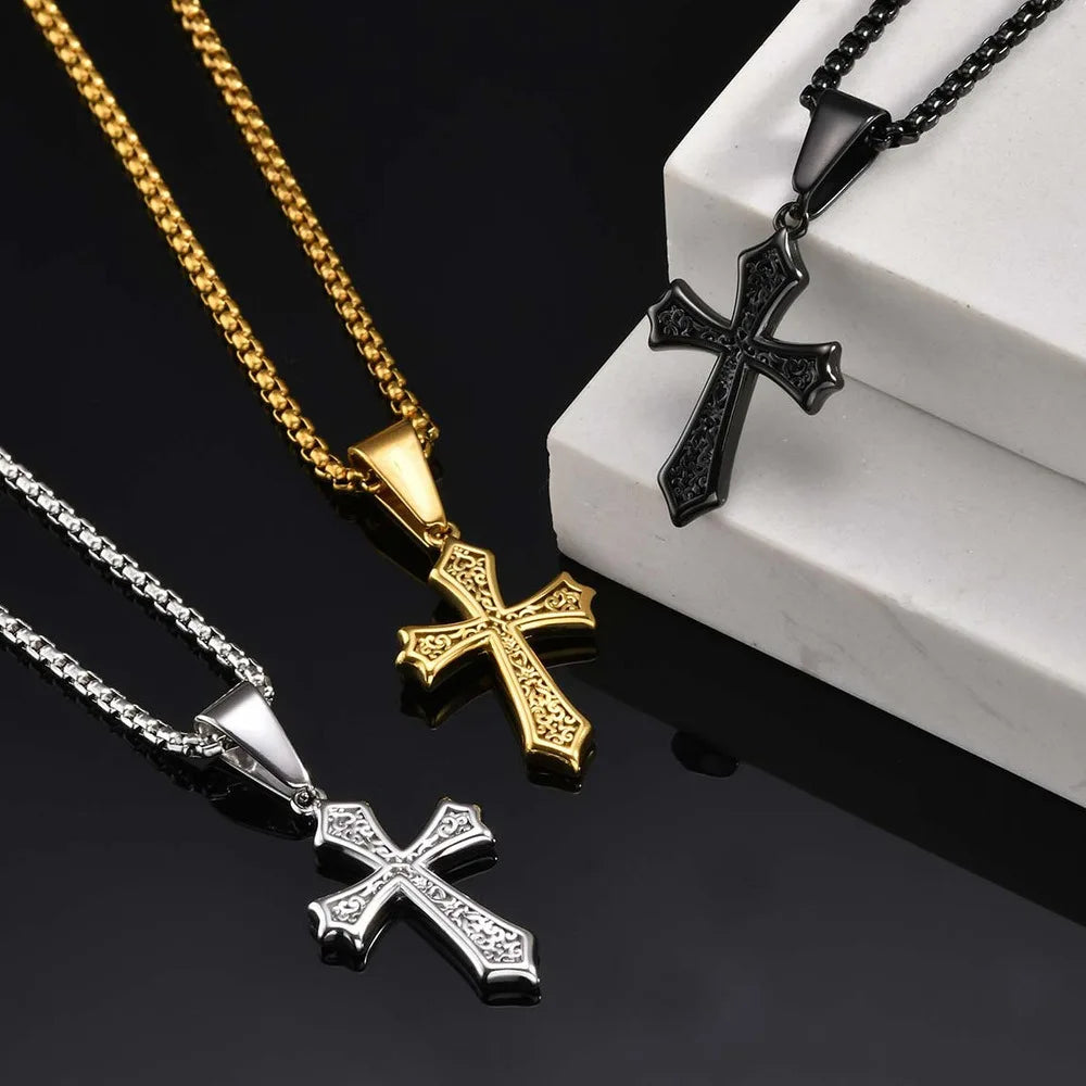 Cross Stainless Steel Pendant Necklace