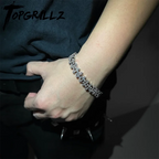 TOPGRILLZ Iced Out Cross Chain Bracelets Full Cubic Zirconia Charm Solid Back Copper Anklets With Box Clasp Fashion