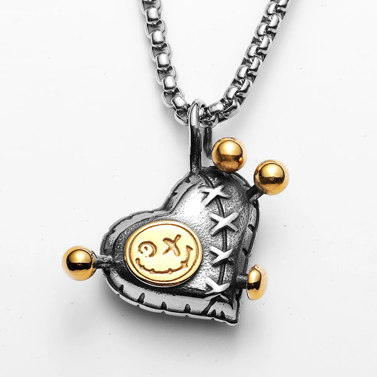 Heart Pendant Necklace Stainless Steel Gothic
