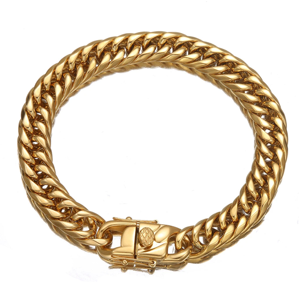 Gold Cuban Chain Bracelet 9-16mm — Gold