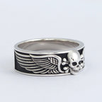 Skull Wing Ring — 925 Silver