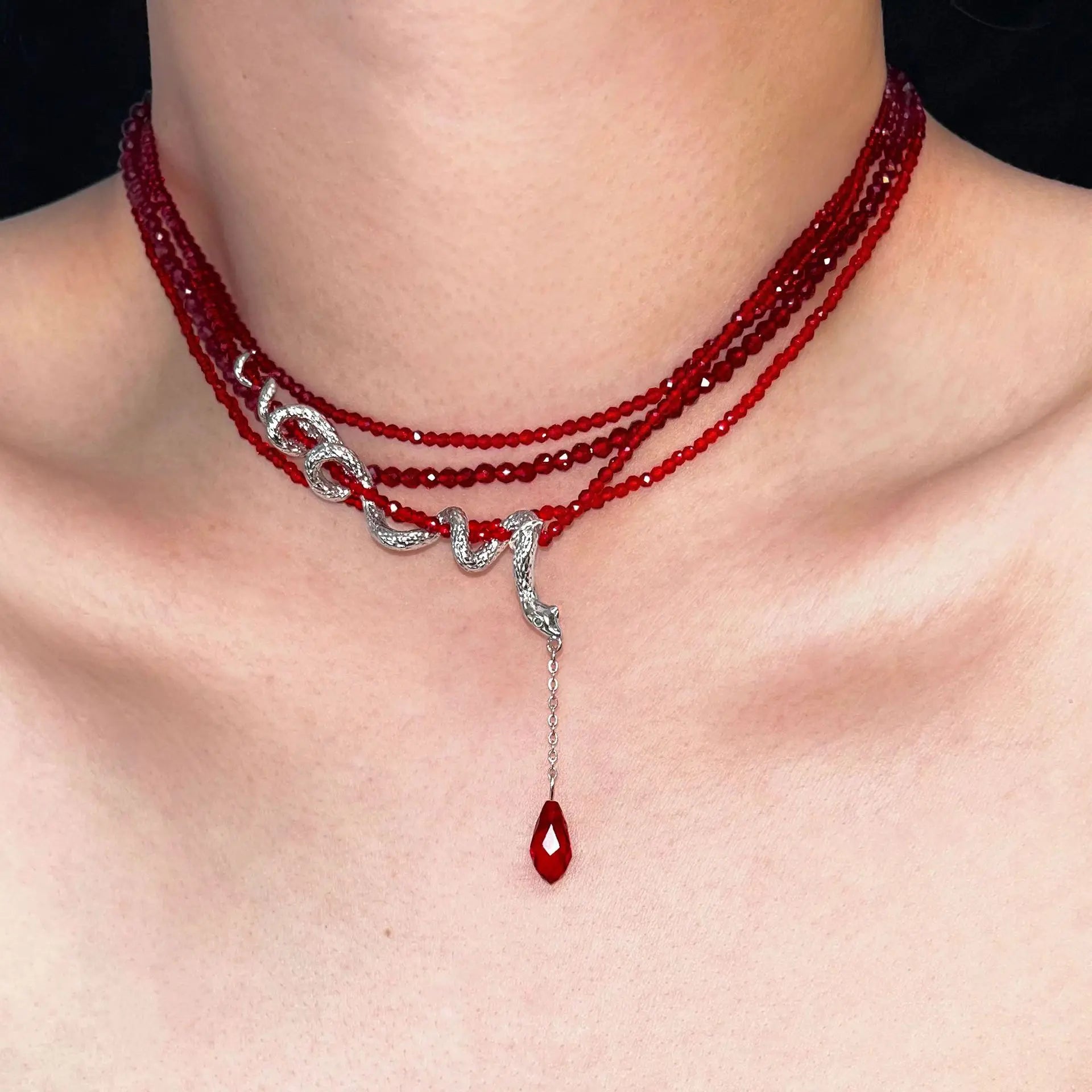 Iced Out Snake Pendant Necklace