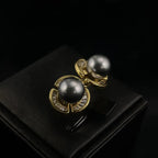 18K Gold Pearl Stud Earrings — Gold