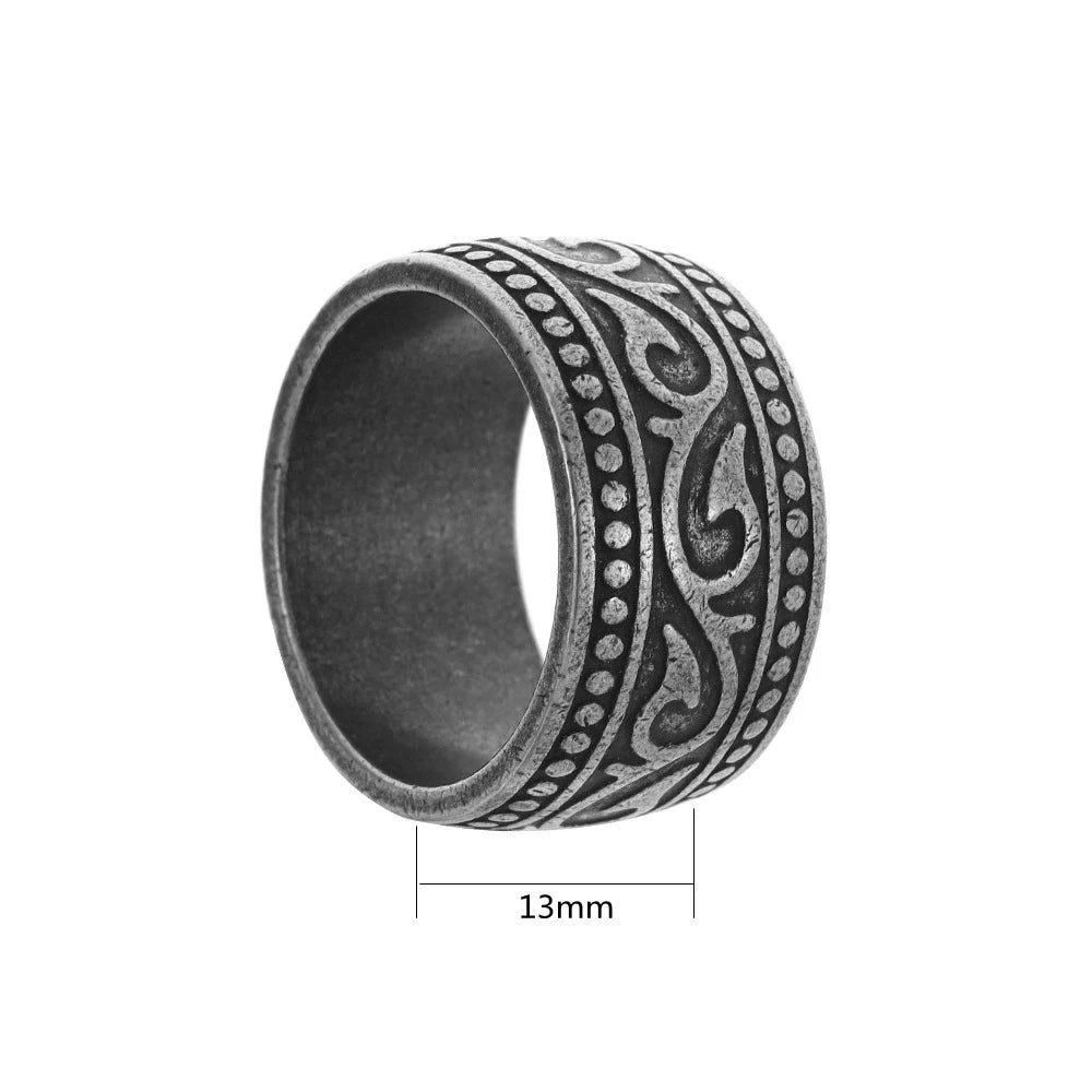 Viking Steel Ring 316L Rune Signet Vintage