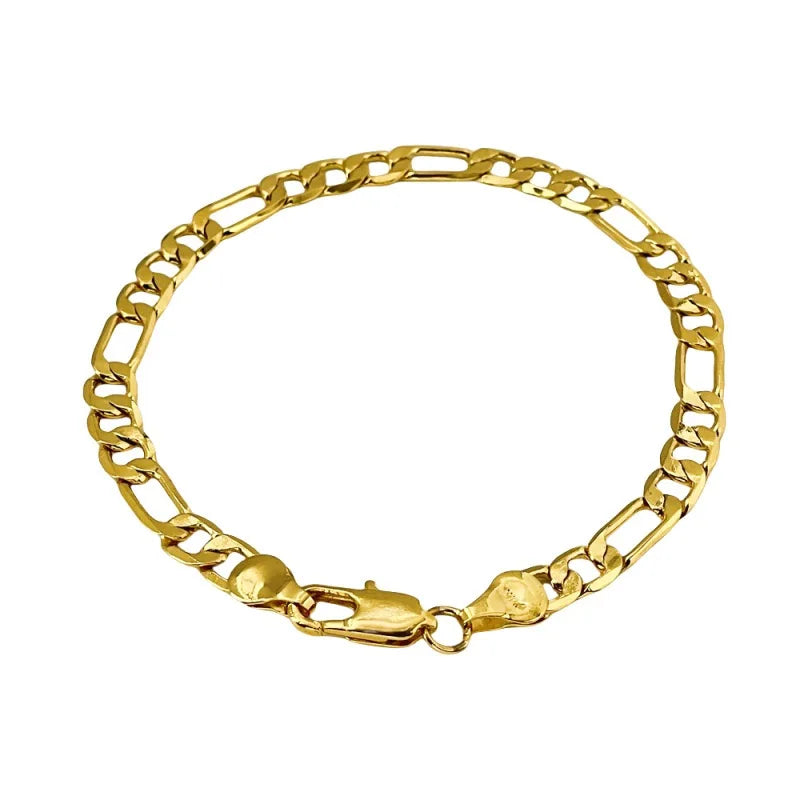 Gold-Tone Boss Chain Bracelet — 5-7mm Width, 20cm