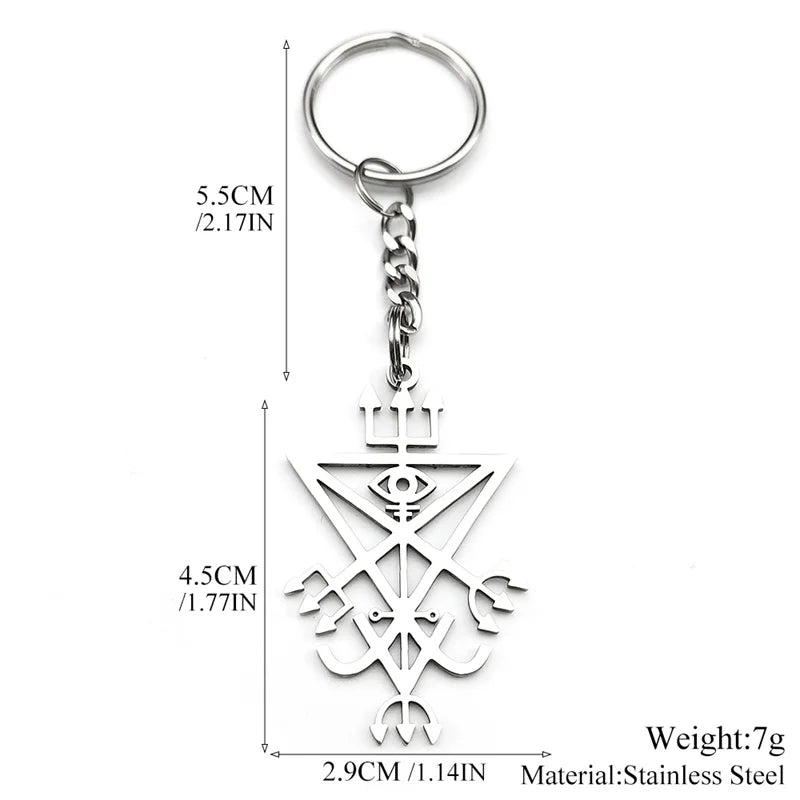 Lucifer Sigil Silver Pendant Church Satan Trident