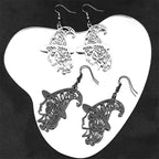 Steel Earrings Witch Head Hollow Flower Big Hoop