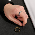Thin Geometric Band Ring — Stainless Steel