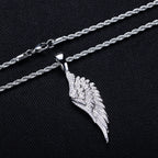 Iced Out Angel Wing Pendant — 14K Gold