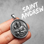 Virgin Mary Cross Pendant — Stainless Steel