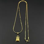 Egyptian Scarab Gold Pendant Necklace — Stainless Steel