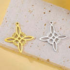 Trinity Witch Knot Charm Pendant — Steel