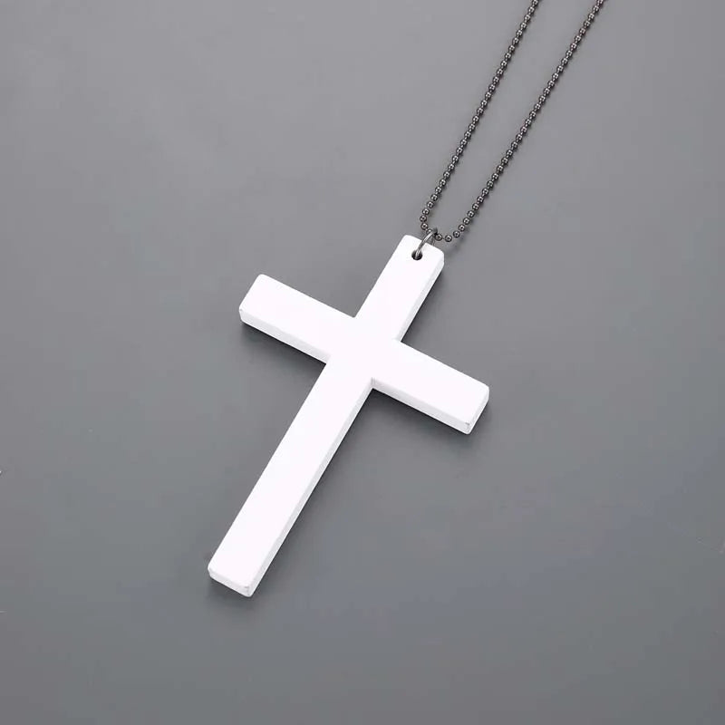 Wood Cross Pendant Necklace