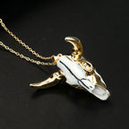 Horn Cow Bull Head Pendant Necklace Resin Goat Pendant Ox Satan Amulet Hip-hop Collar Thin Chain Women Fashion Jewelry Gifts