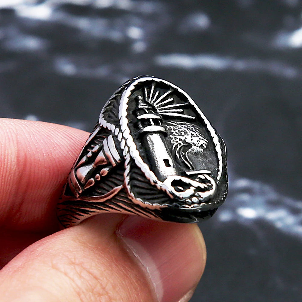 Viking Lighthouse Ring — Stainless Steel