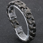 Vintage Black Stainless Steel Bracelet for Man Men's 15MM Wide Curb Link Chain Bracelets Bangles Armband Jewelry