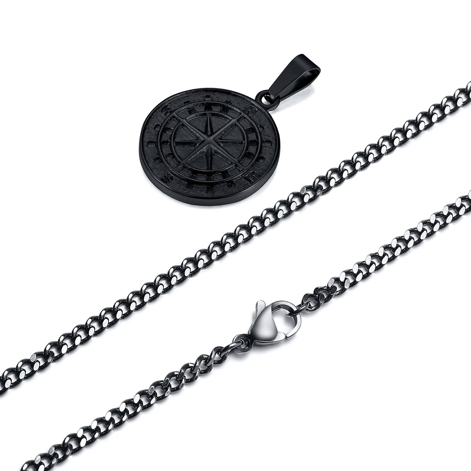 Compass Anchor Medal Pendant — Gold