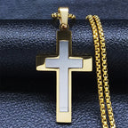 Cross Steel Pendant Minimalist Splice Style