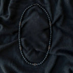 Black Onyx & Volcanic Stone Beaded Necklace for Men