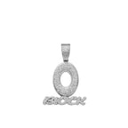 Trendy Hip Hop Letter Charm Letter O Block Pendant Necklace For Women Men Bling Iced Out Cuban Chain Necklaces Charm