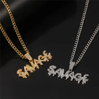 Iced Out Letter Pendant Necklace — Tennis Chain