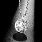 Leo Zodiac Lion Head Coin Necklace — Stainless Steel