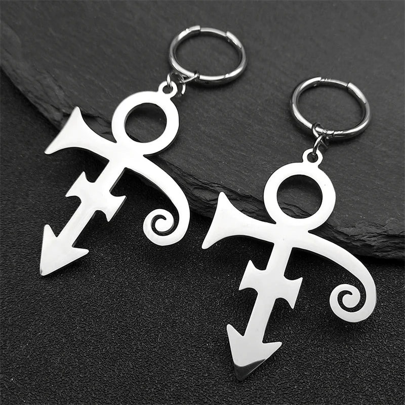 Steampunk Steel Earrings Rip Memorial Symbol Love